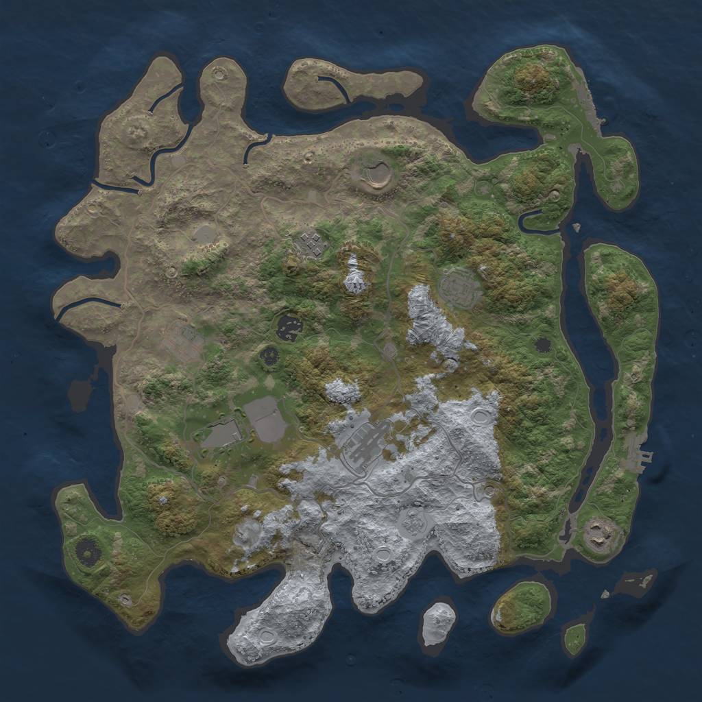 Rust Map: Procedural Map, Size: 4000, Seed: 27195844, 15 Monuments
