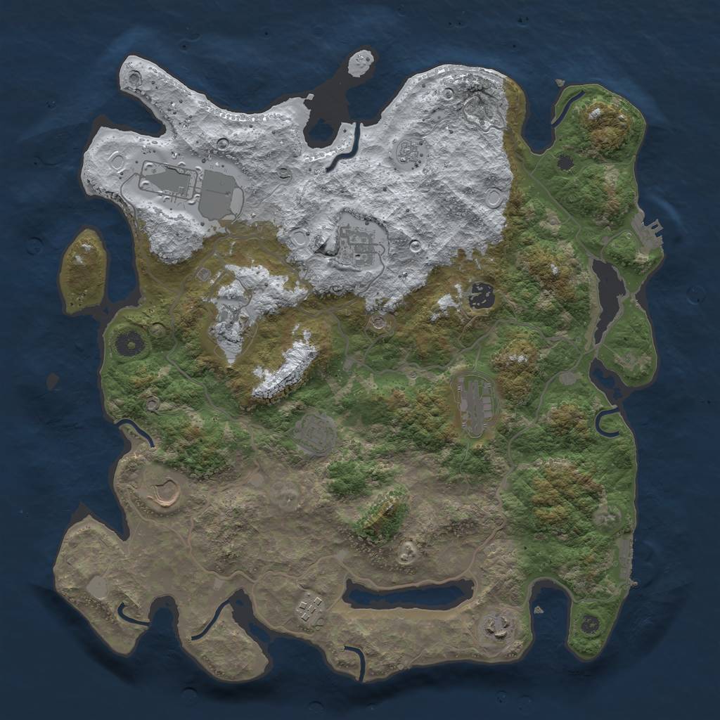 Rust Map: Procedural Map, Size: 4000, Seed: 4699771, 18 Monuments