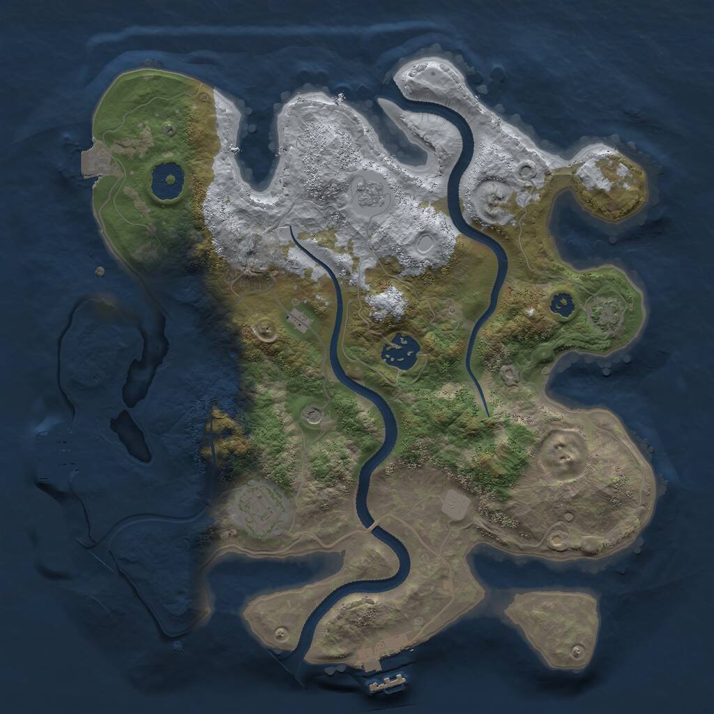 Rust Map: Procedural Map, Size: 3000, Seed: 528920957, 8 Monuments