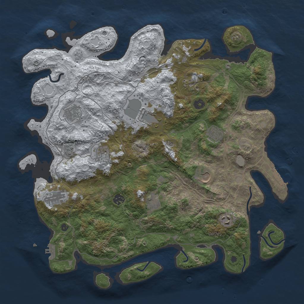Rust Map: Procedural Map, Size: 4250, Seed: 1042895918, 20 Monuments