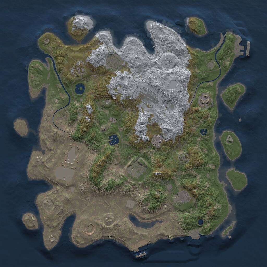 Rust Map: Procedural Map, Size: 3750, Seed: 116794201, 16 Monuments