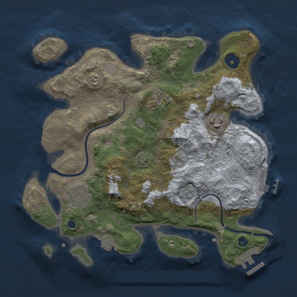 Rust Map: Procedural Map, Size: 3000, Seed: 5670, 9 Monuments