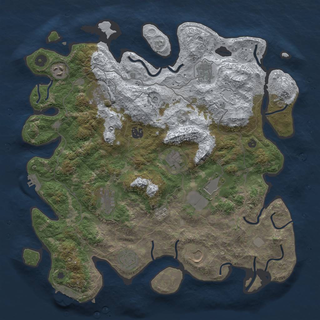 Rust Map: Procedural Map, Size: 4000, Seed: 1538095973, 19 Monuments
