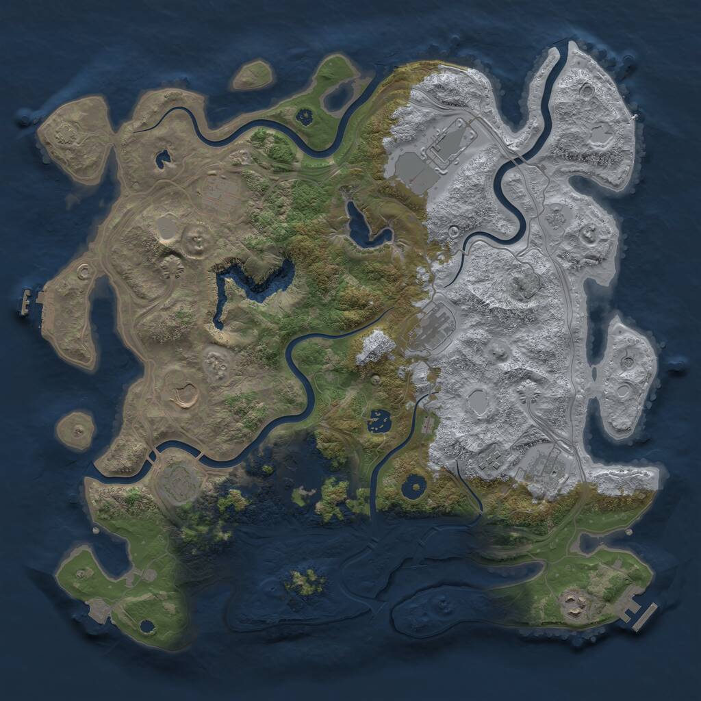 Rust Map: Procedural Map, Size: 4250, Seed: 281196071, 16 Monuments