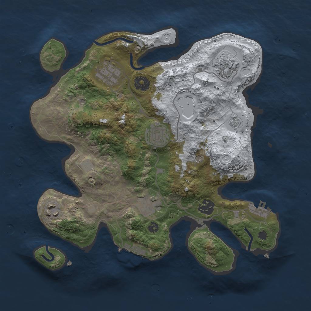 Rust Map: Procedural Map, Size: 3000, Seed: 253521640, 15 Monuments