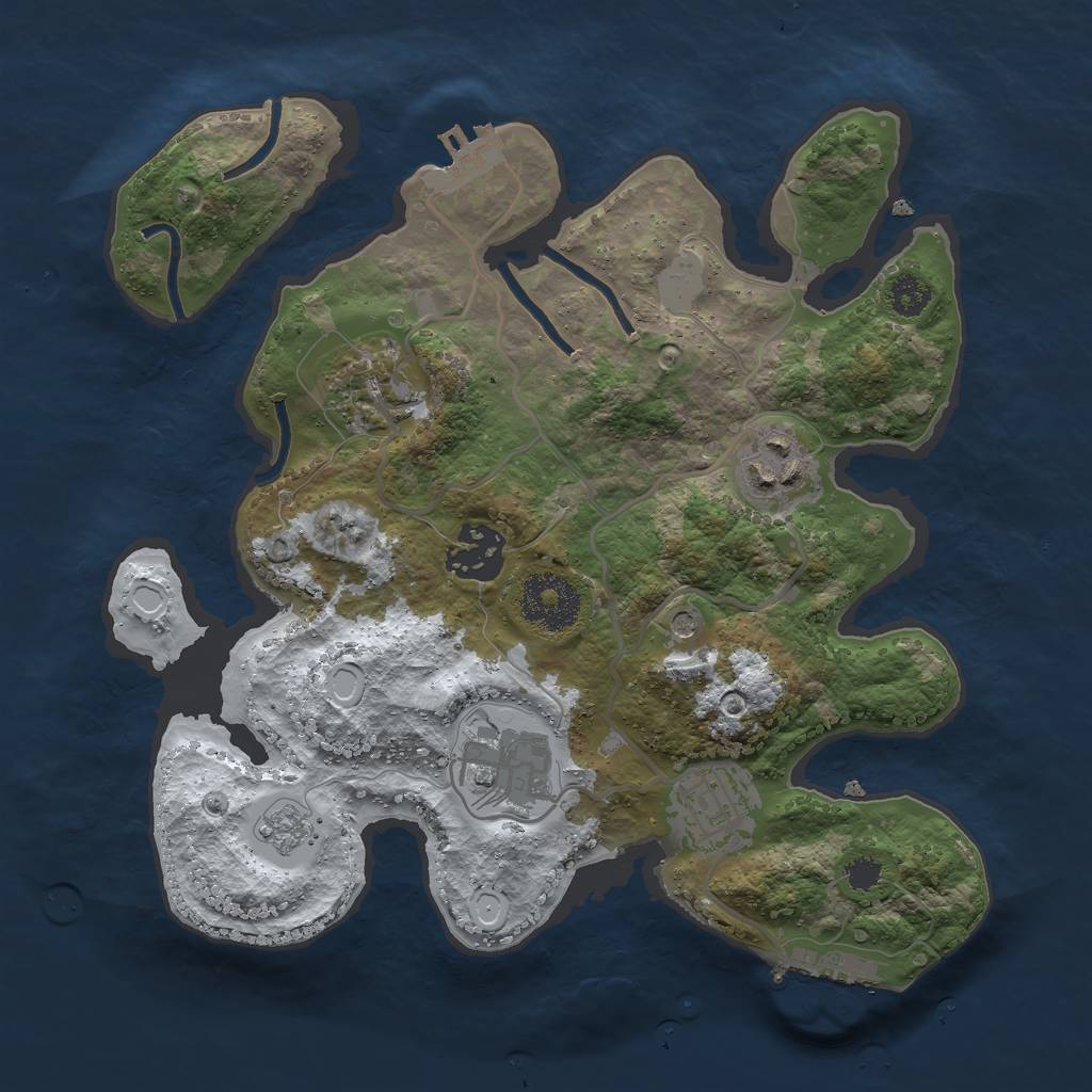 Rust Map: Procedural Map, Size: 2750, Seed: 54452, 14 Monuments