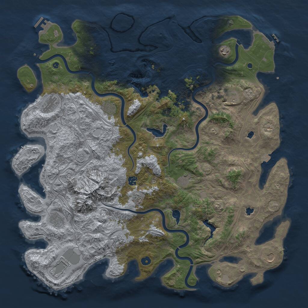 Rust Map: Procedural Map, Size: 5000, Seed: 3038326, 17 Monuments