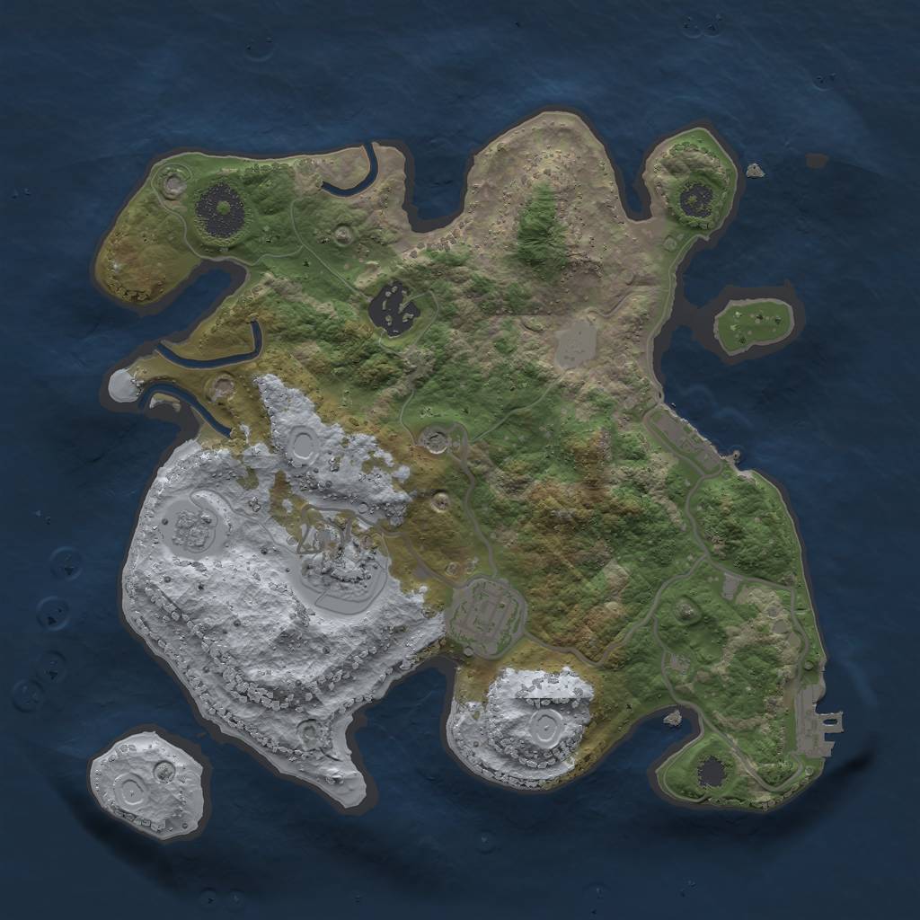 Rust Map: Procedural Map, Size: 2750, Seed: 9999, 10 Monuments