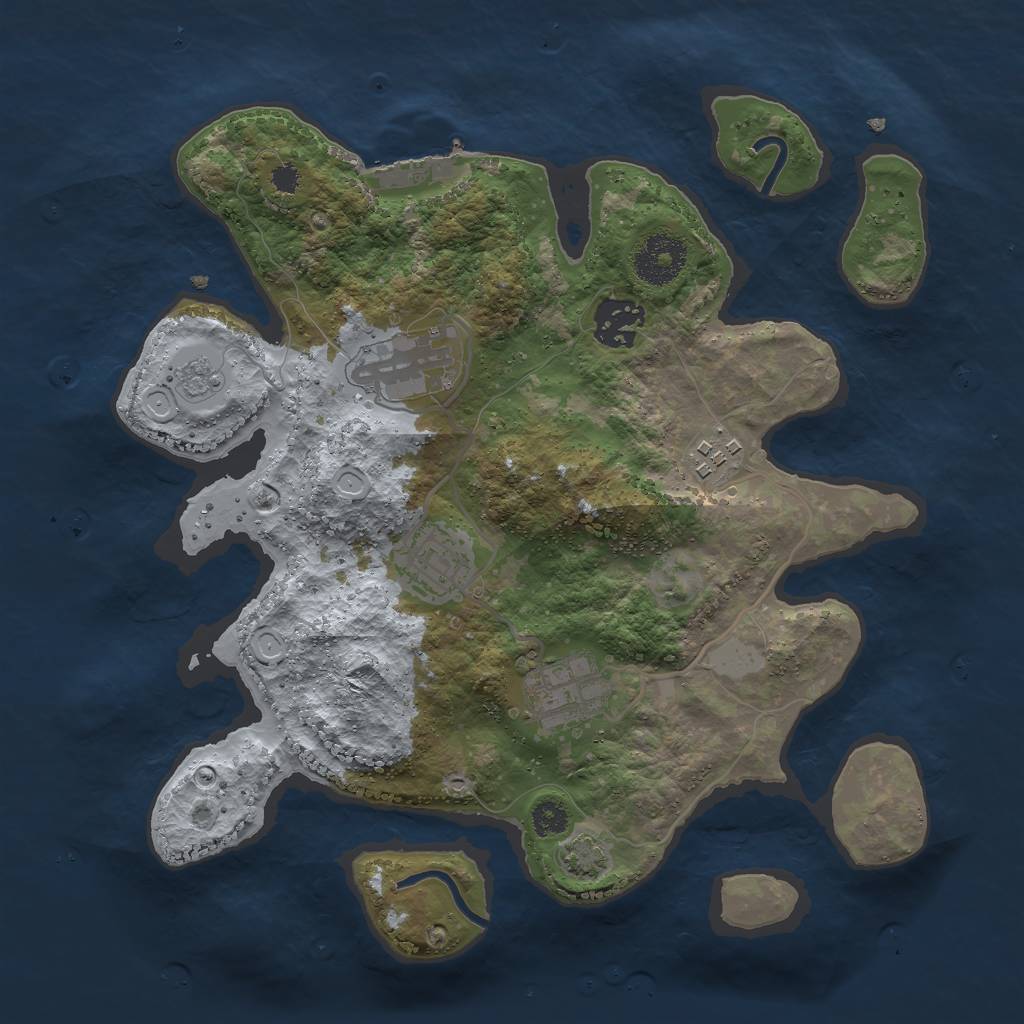 Rust Map: Procedural Map, Size: 3000, Seed: 4778109, 11 Monuments