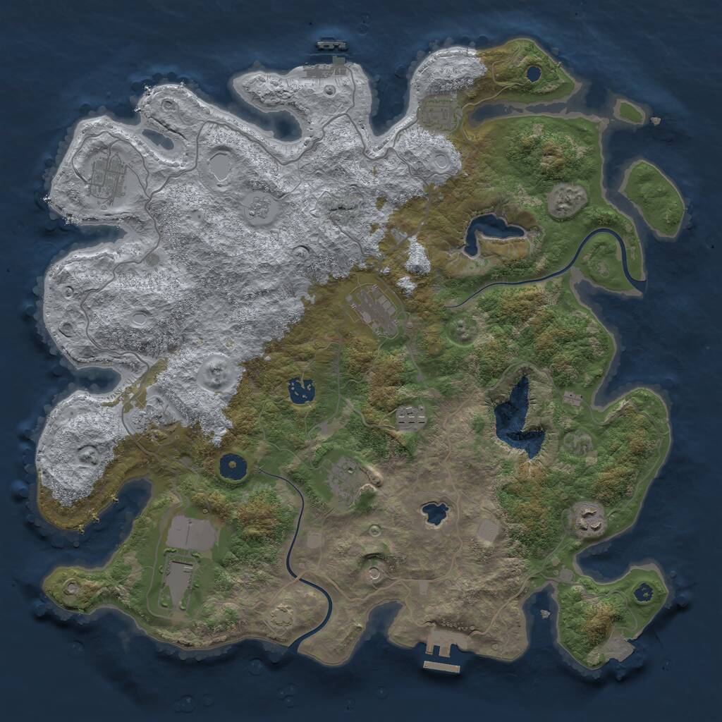 Rust Map: Procedural Map, Size: 4000, Seed: 259, 15 Monuments