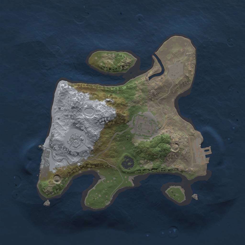 Rust Map: Procedural Map, Size: 2000, Seed: 80303735, 7 Monuments