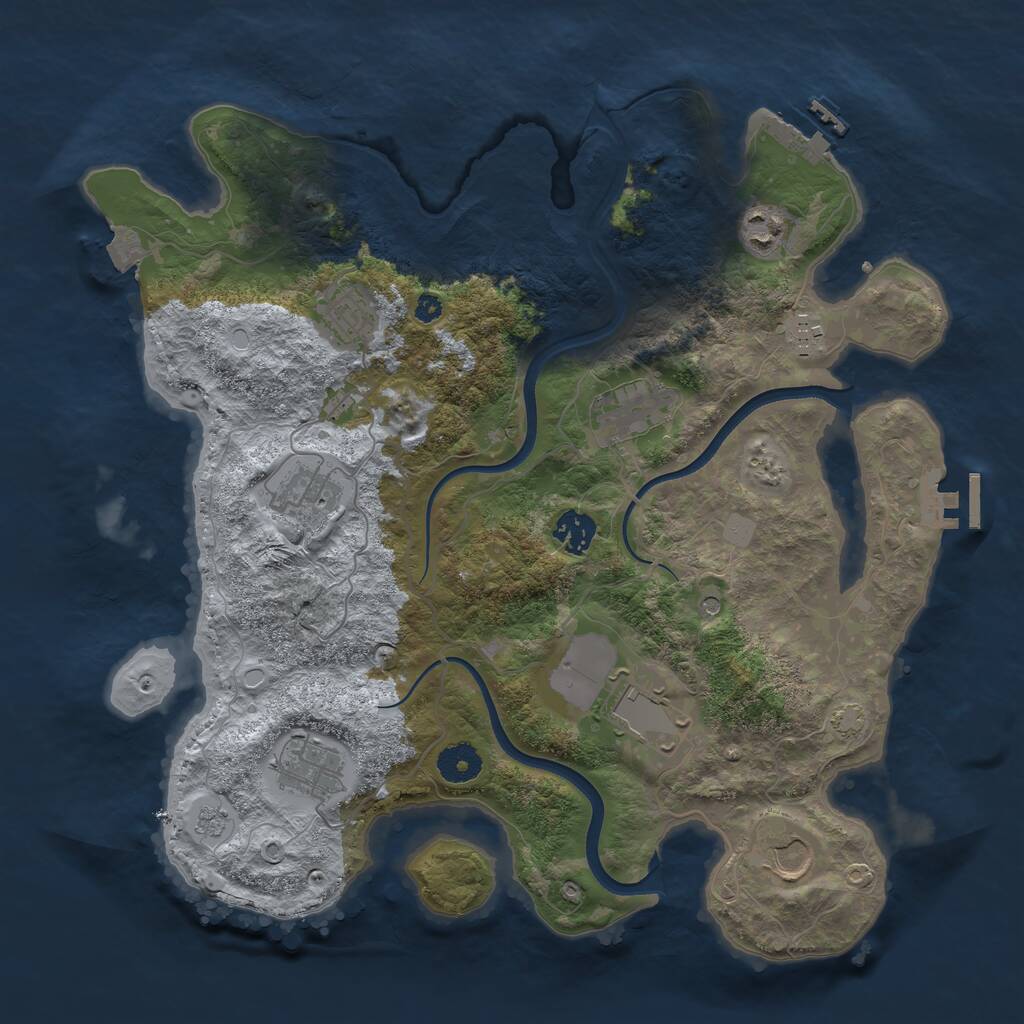 Rust Map: Procedural Map, Size: 3698, Seed: 100, 15 Monuments