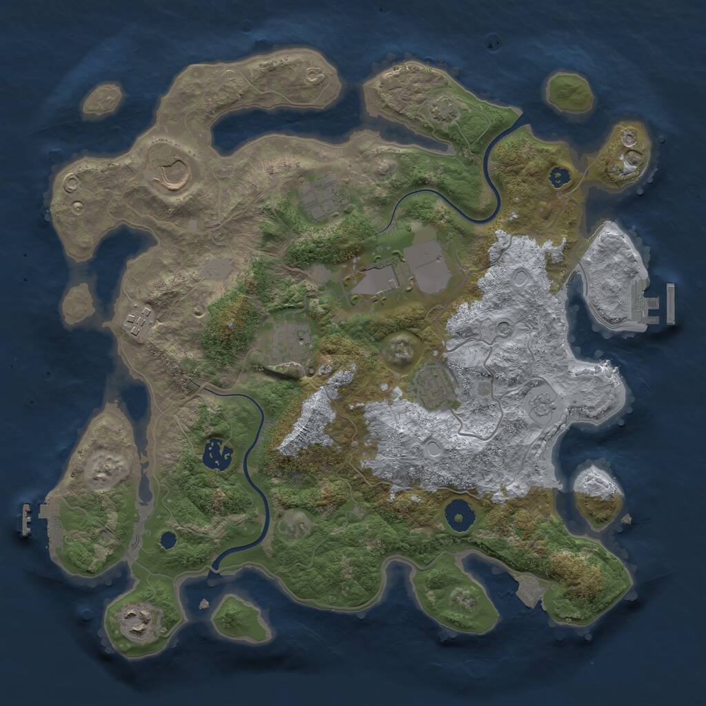 Rust Map: Procedural Map, Size: 3500, Seed: 20220622, 14 Monuments