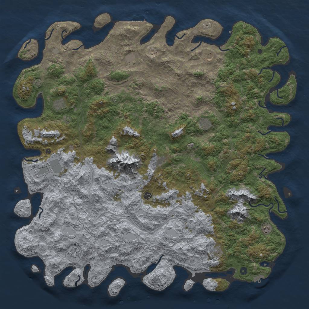 Rust Map: Procedural Map, Size: 6000, Seed: 23984092, 19 Monuments