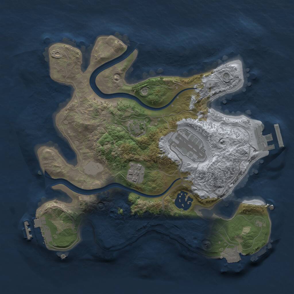 Rust Map: Procedural Map, Size: 2500, Seed: 670339871, 7 Monuments