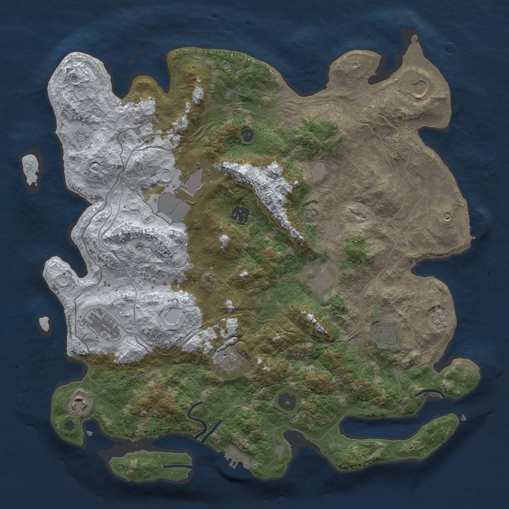 Rust Map: Procedural Map, Size: 4250, Seed: 260, 18 Monuments