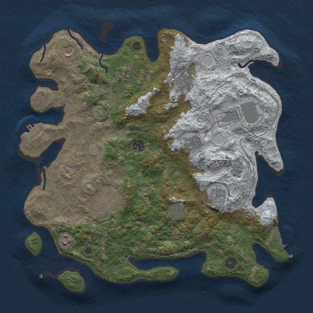Rust Map: Procedural Map, Size: 4000, Seed: 21700, 20 Monuments