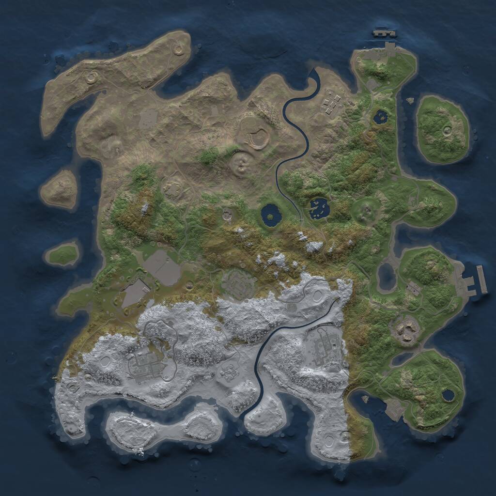 Rust Map: Procedural Map, Size: 3500, Seed: 1854579935, 14 Monuments