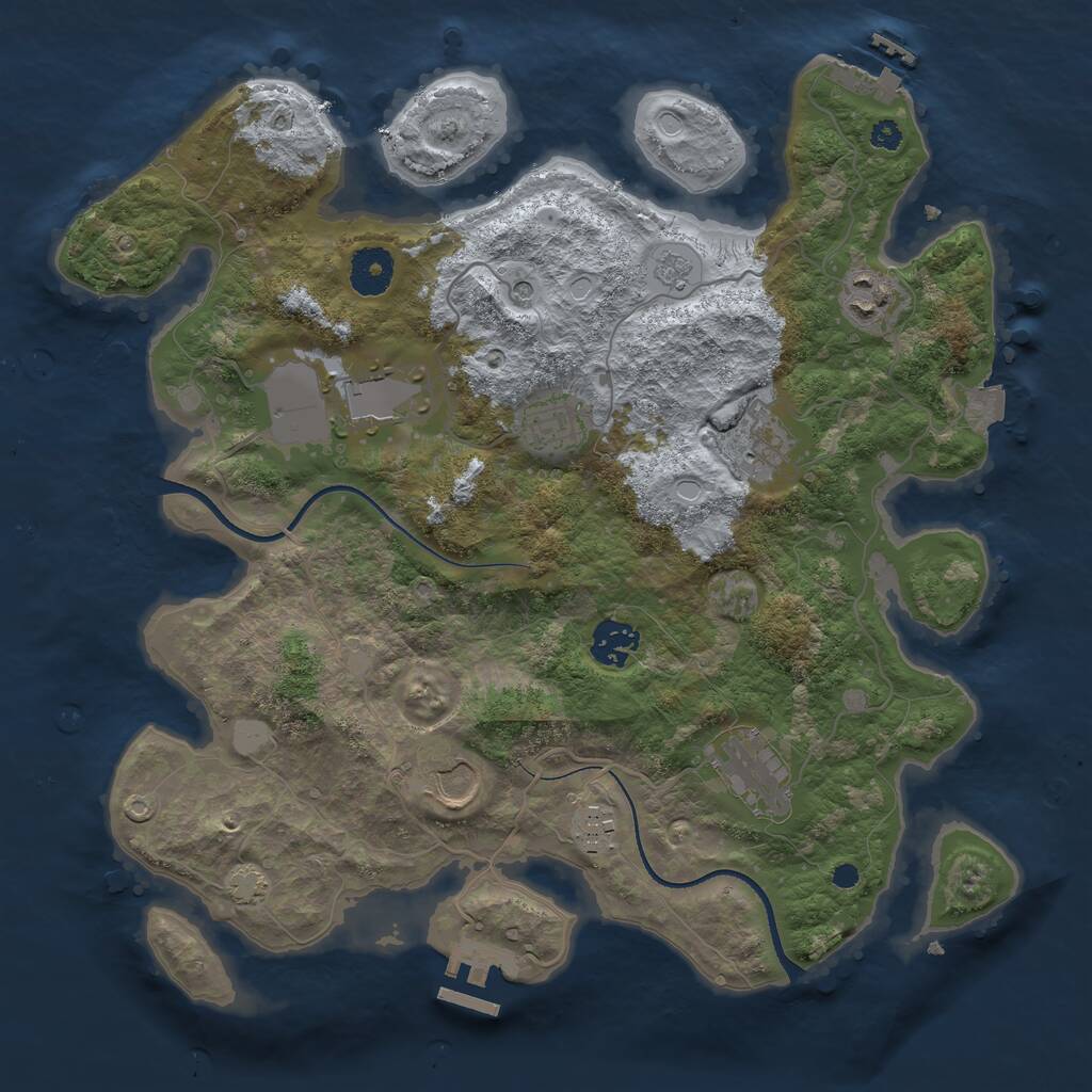 Rust Map: Procedural Map, Size: 3500, Seed: 262022, 14 Monuments
