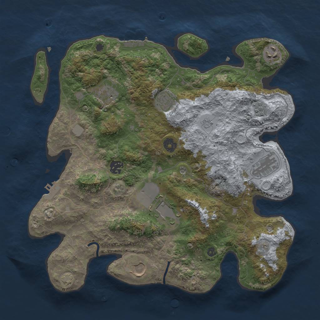 Rust Map: Procedural Map, Size: 3500, Seed: 1615787134, 16 Monuments