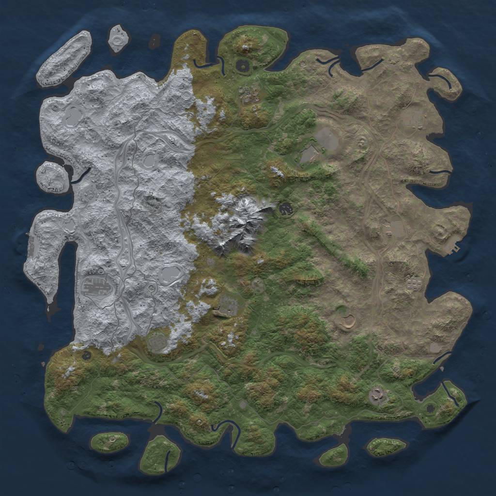 Rust Map: Procedural Map, Size: 5500, Seed: 88332523, 19 Monuments