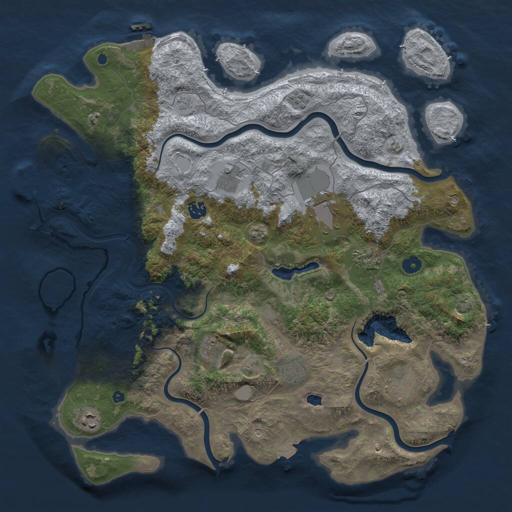 Rust Map: Procedural Map, Size: 4200, Seed: 37972, 15 Monuments