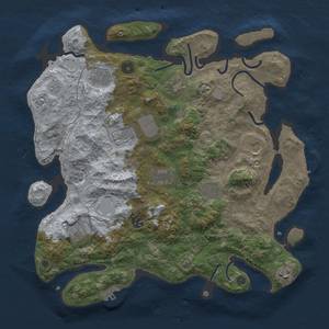 Thumbnail Rust Map: Procedural Map, Size: 3850, Seed: 1661885406, 17 Monuments