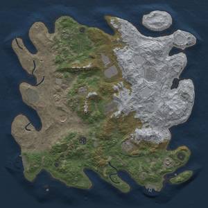 Thumbnail Rust Map: Procedural Map, Size: 4000, Seed: 1517454130, 17 Monuments