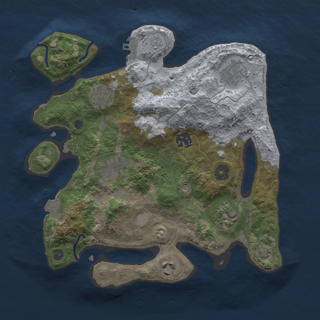 Rust Map: Procedural Map, Size: 3000, Seed: 959925361, 13 Monuments