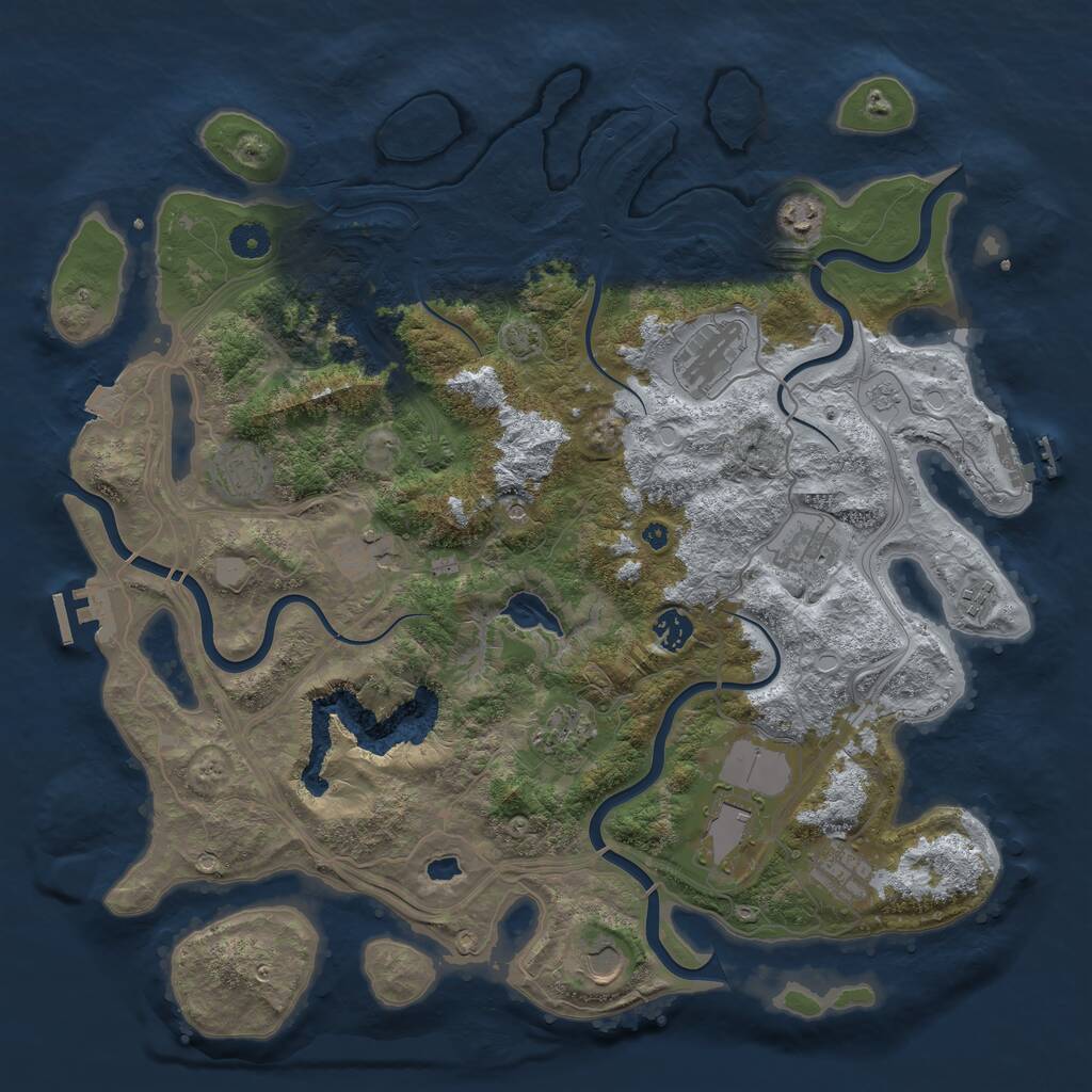 Rust Map: Procedural Map, Size: 4250, Seed: 62222, 17 Monuments