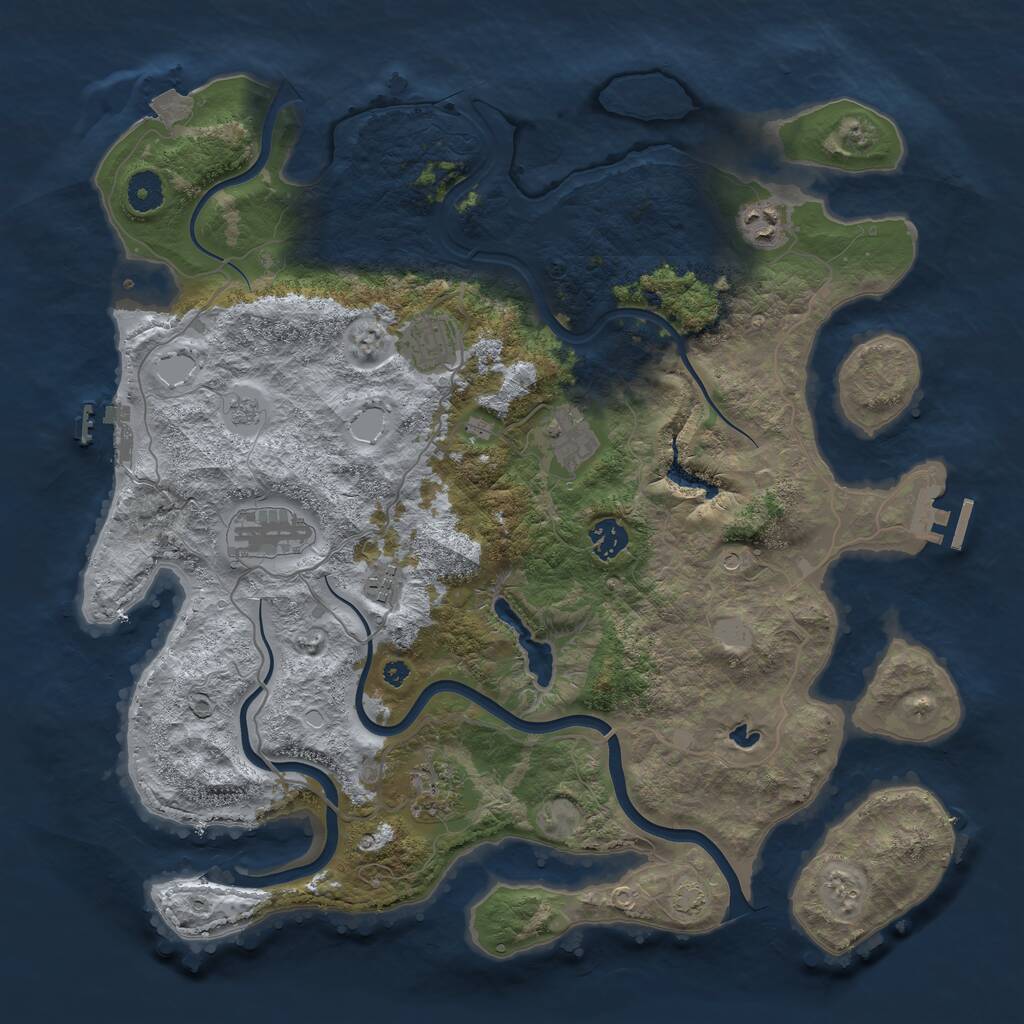 Rust Map: Procedural Map, Size: 4000, Seed: 16326, 13 Monuments