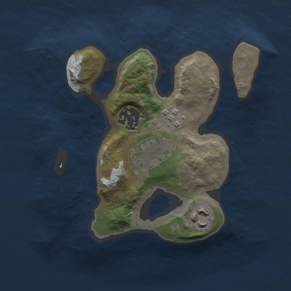 Rust Map: Barren, Size: 2000, Seed: 96521501, 6 Monuments