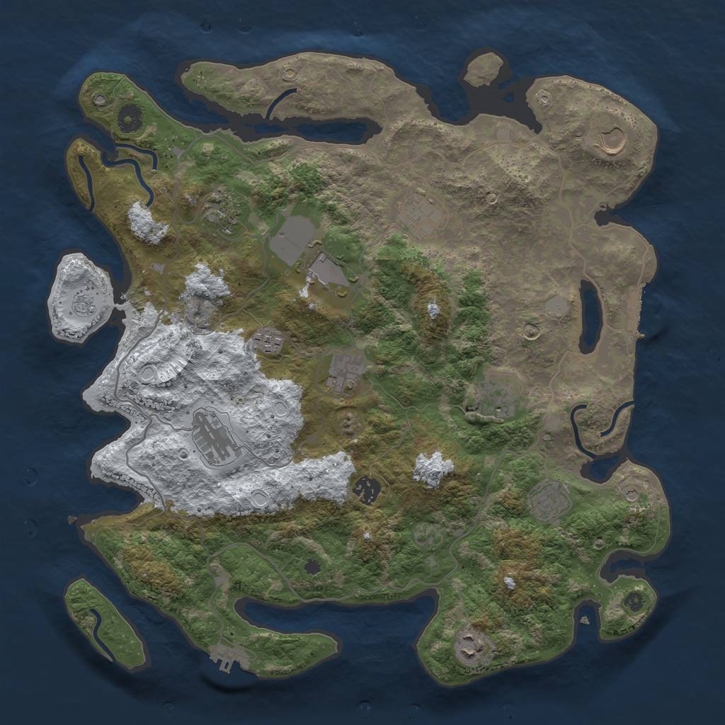 Rust Map: Procedural Map, Size: 4000, Seed: 54813, 20 Monuments