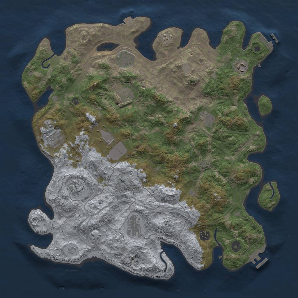 Rust Map: Procedural Map, Size: 4250, Seed: 981821754, 16 Monuments