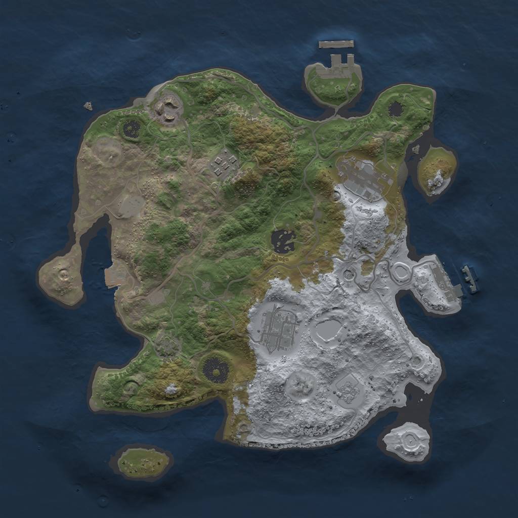Rust Map: Procedural Map, Size: 3000, Seed: 2280489, 13 Monuments