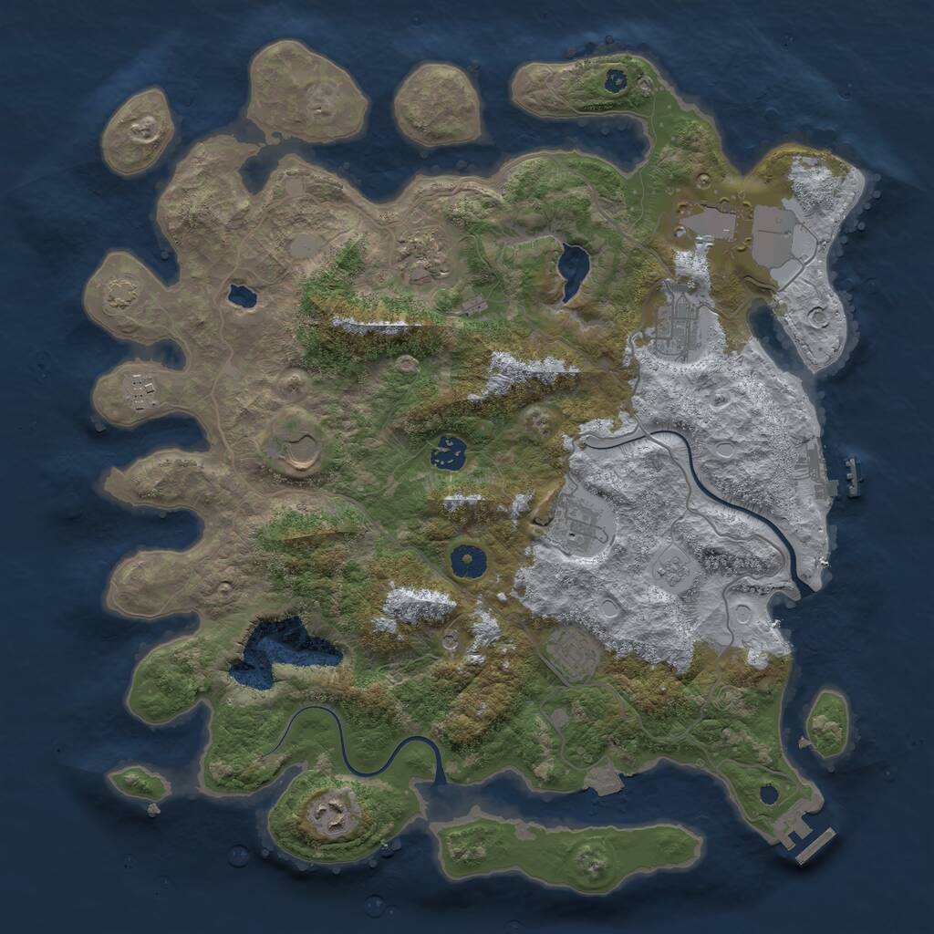 Rust Map: Procedural Map, Size: 4000, Seed: 62782828, 15 Monuments