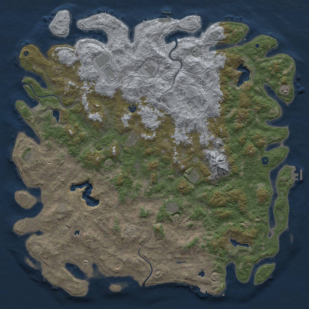 Rust Map: Procedural Map, Size: 6000, Seed: 444, 17 Monuments