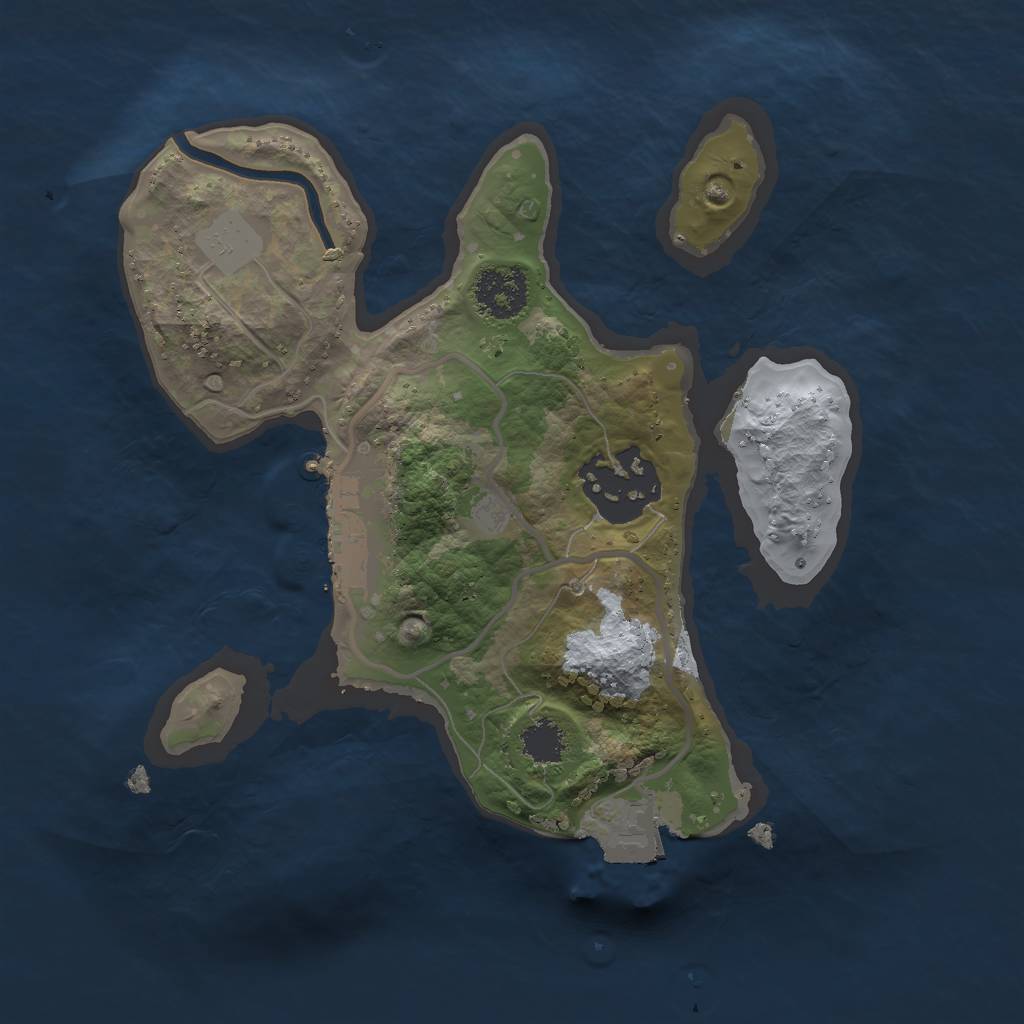 Rust Map: Procedural Map, Size: 2000, Seed: 81881, 5 Monuments