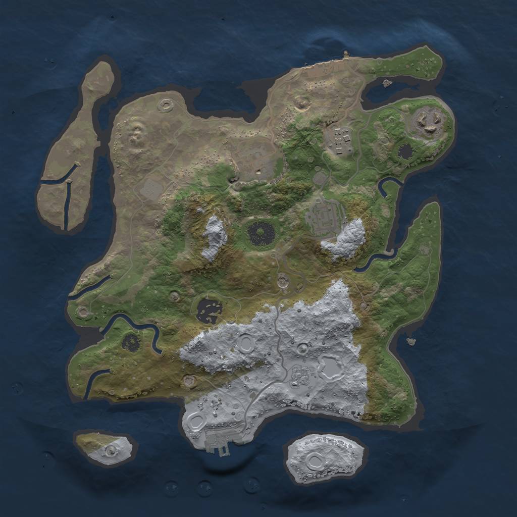 Rust Map: Procedural Map, Size: 3000, Seed: 167400249, 12 Monuments