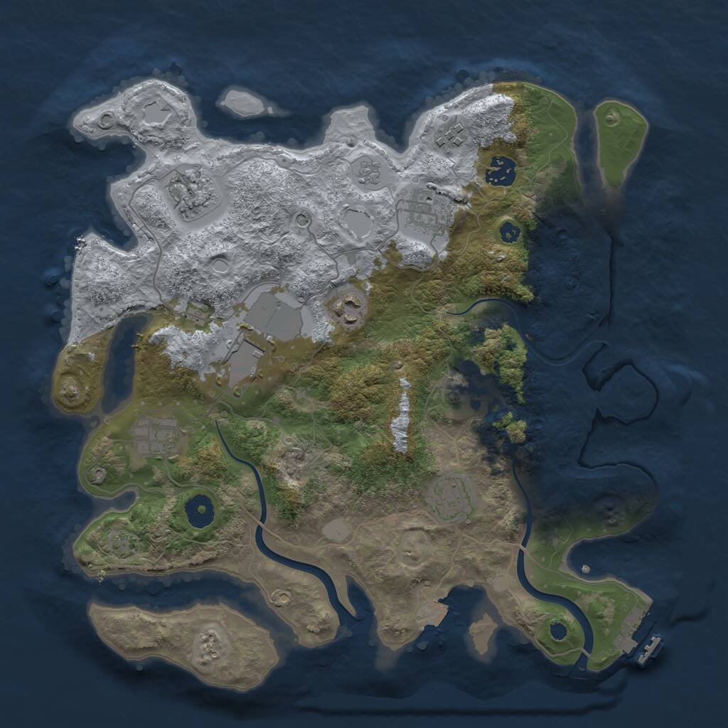 Rust Map: Procedural Map, Size: 3540, Seed: 179040, 14 Monuments