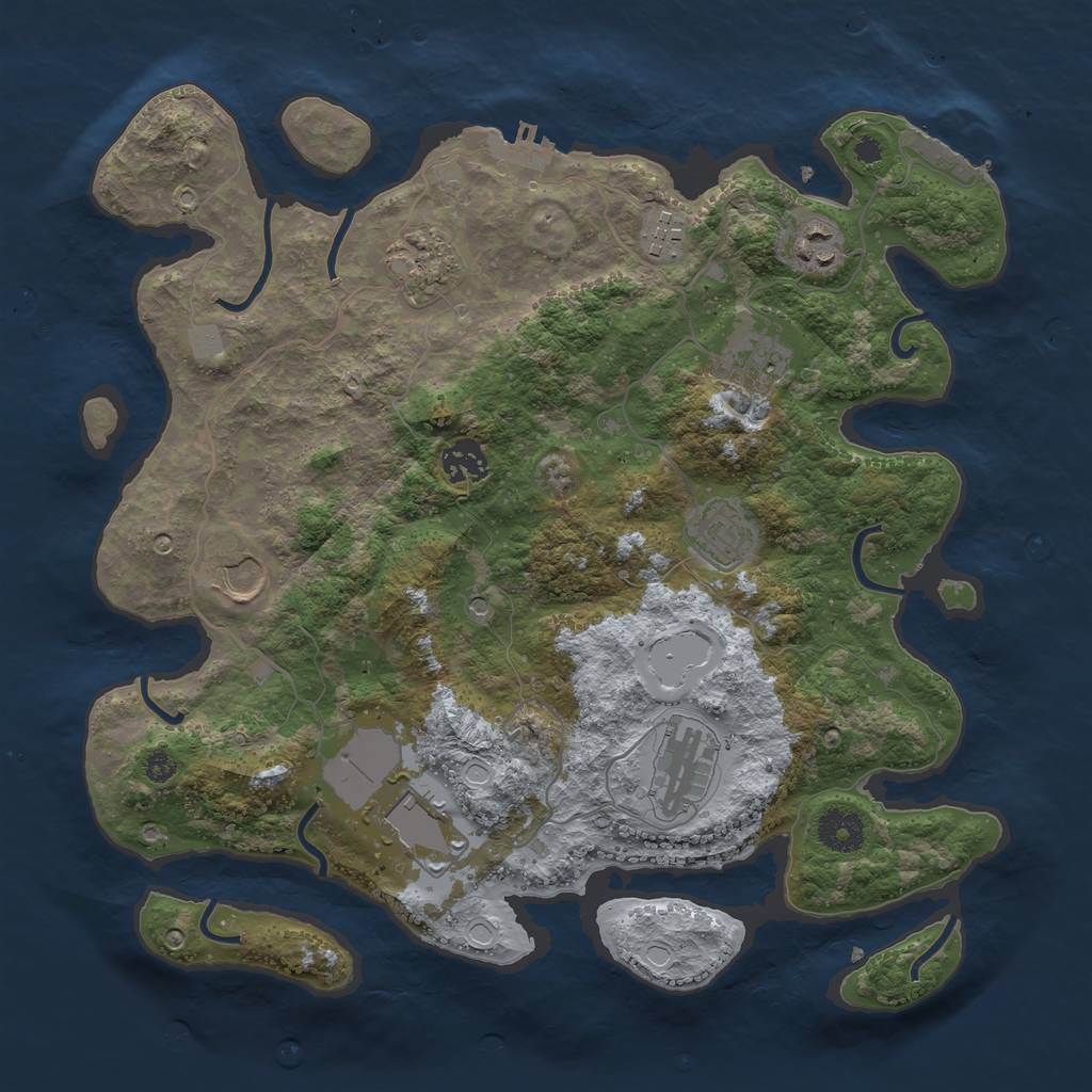 Rust Map: Procedural Map, Size: 3577, Seed: 49167, 15 Monuments