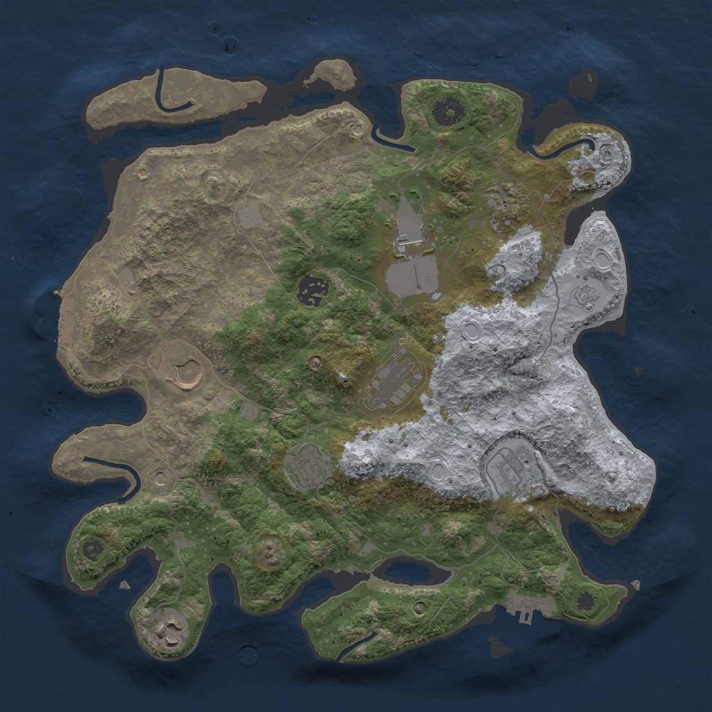 Rust Map: Procedural Map, Size: 3500, Seed: 810, 15 Monuments