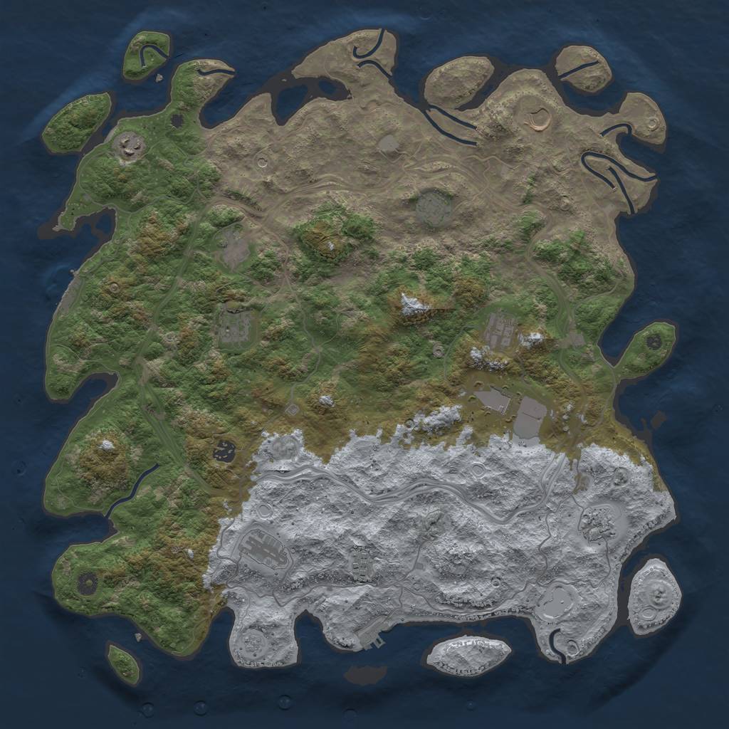 Rust Map: Procedural Map, Size: 4800, Seed: 319845468, 18 Monuments