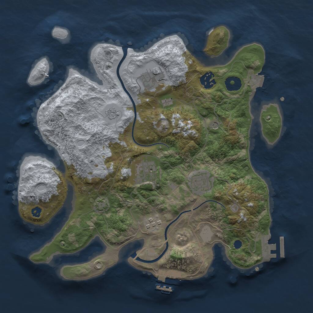 Rust Map: Procedural Map, Size: 3000, Seed: 1888751941, 11 Monuments