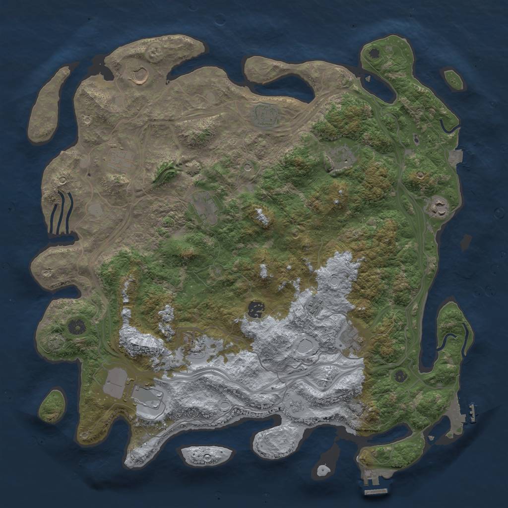 Rust Map: Procedural Map, Size: 4500, Seed: 98768945, 19 Monuments