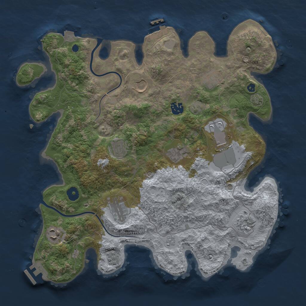Rust Map: Procedural Map, Size: 3590, Seed: 615196, 16 Monuments