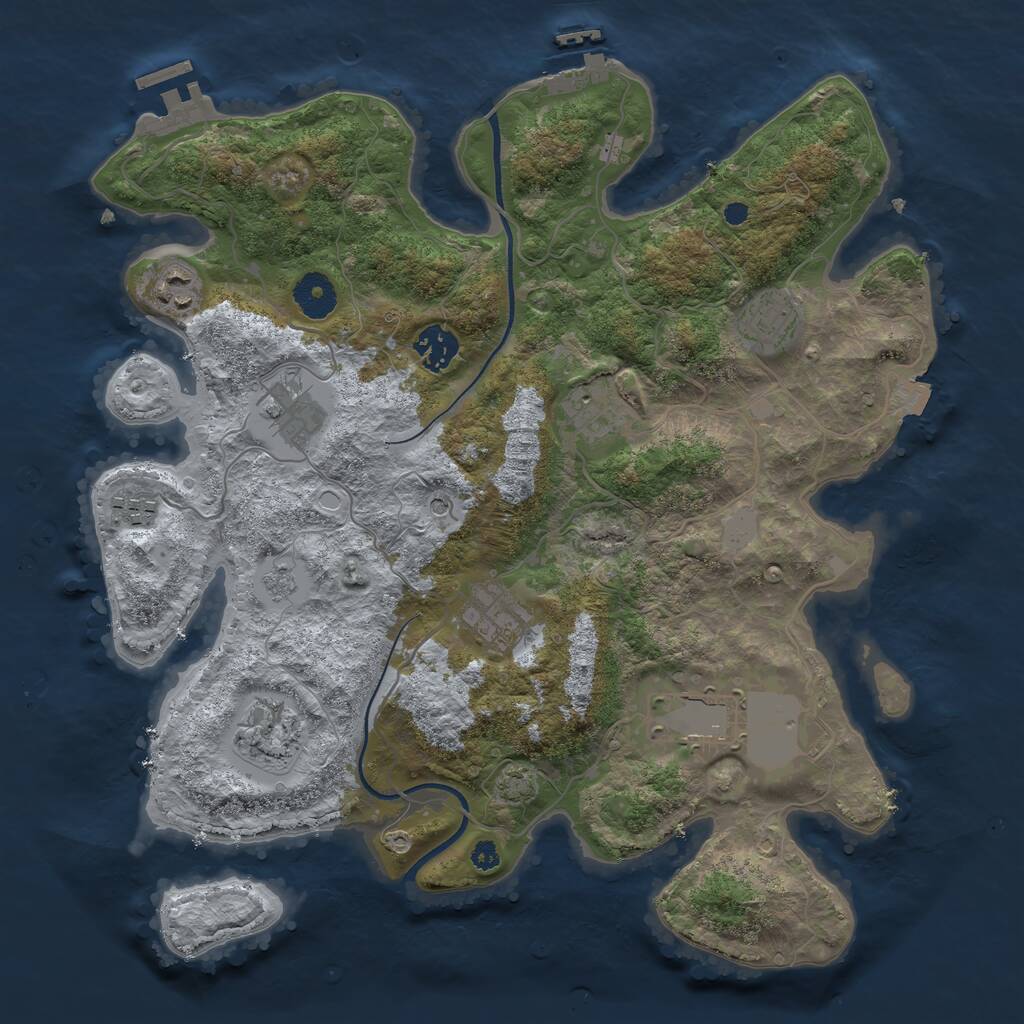 Rust Map: Procedural Map, Size: 3560, Seed: 848465, 15 Monuments