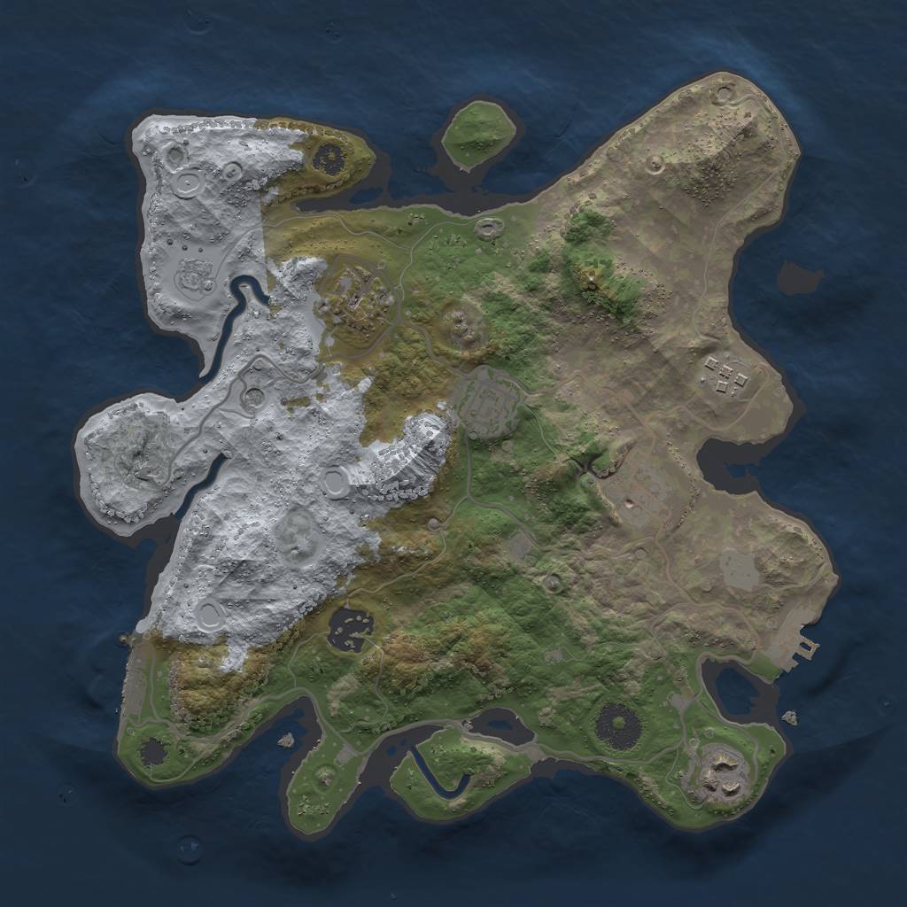 Rust Map: Procedural Map, Size: 3000, Seed: 1315071945, 13 Monuments