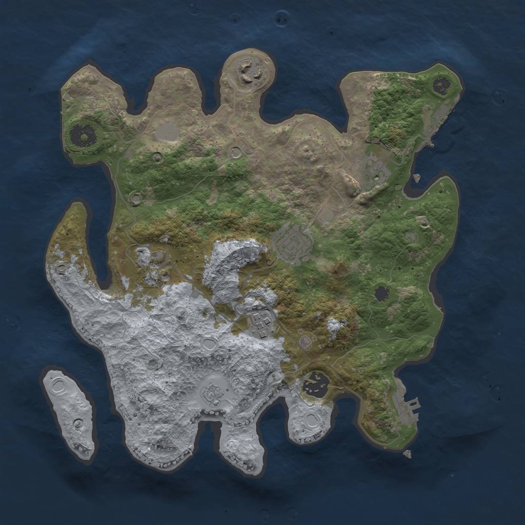 Rust Map: Procedural Map, Size: 3100, Seed: 3, 13 Monuments