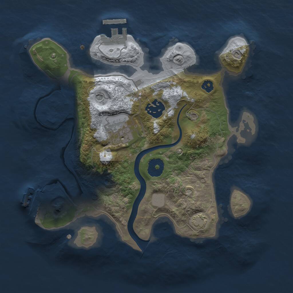 Rust Map: Procedural Map, Size: 2500, Seed: 905663231, 7 Monuments
